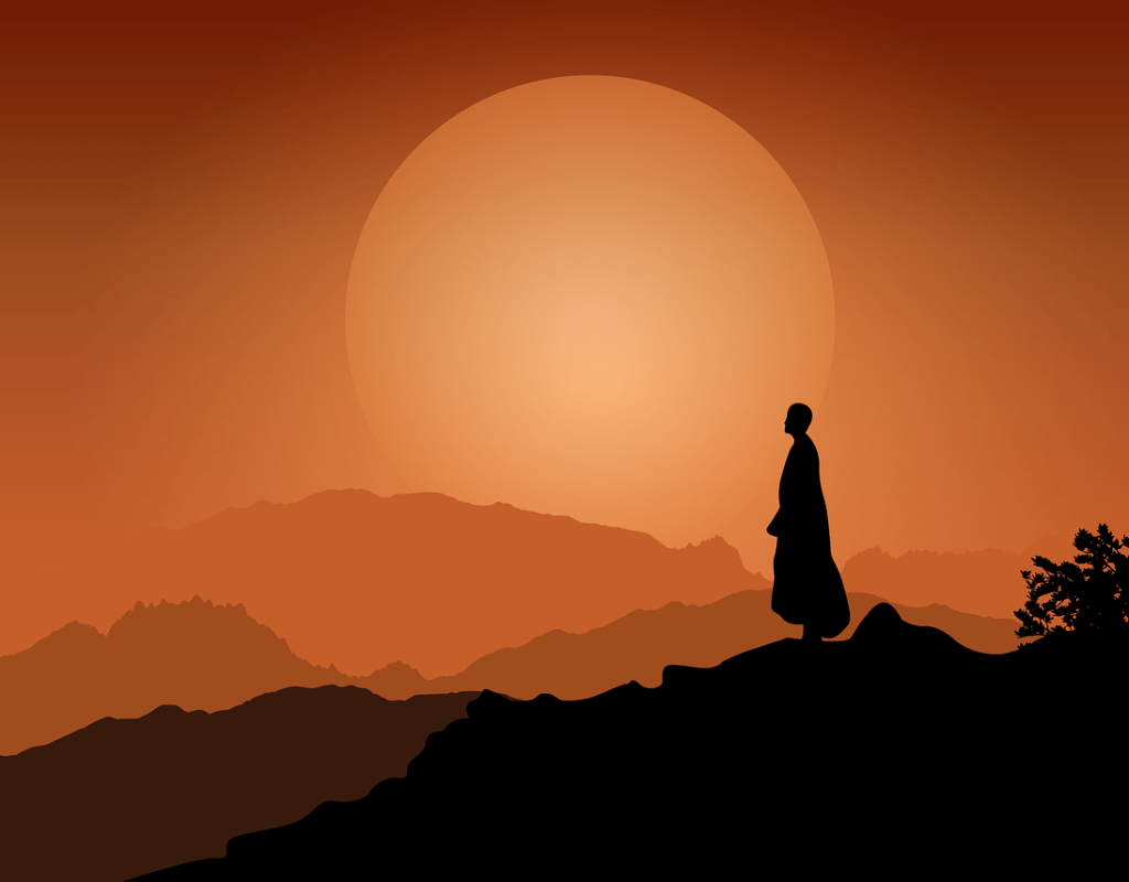 monk, sunset, peace-6113501.jpg